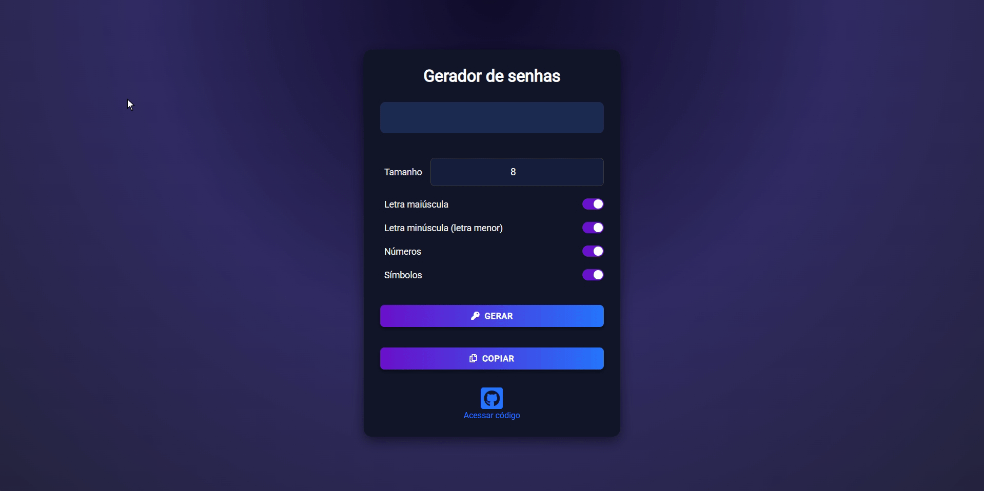 gif mostrando o aplicativo